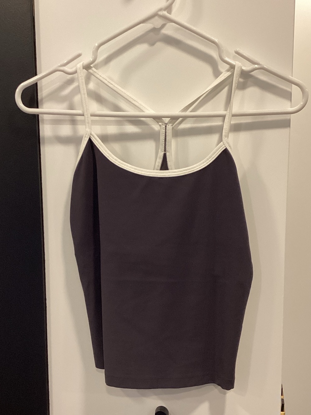 Splits59 Black Tank Top with White Trim